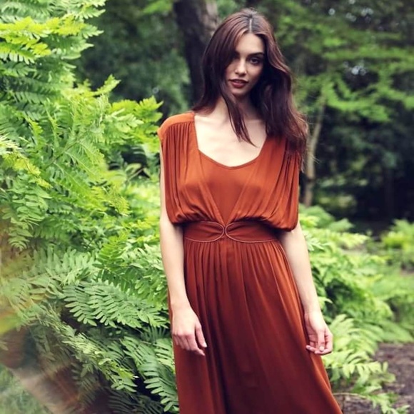 Cassavetes Camel Grecian Dress - Picture 1 of 4